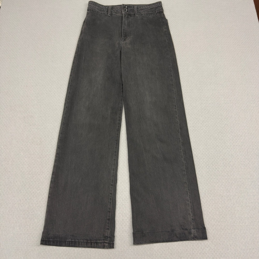 Faherty Jeans Womens 26 Faded Black Cotton High Rise Wide Leg Baggy Y2k Relaxed